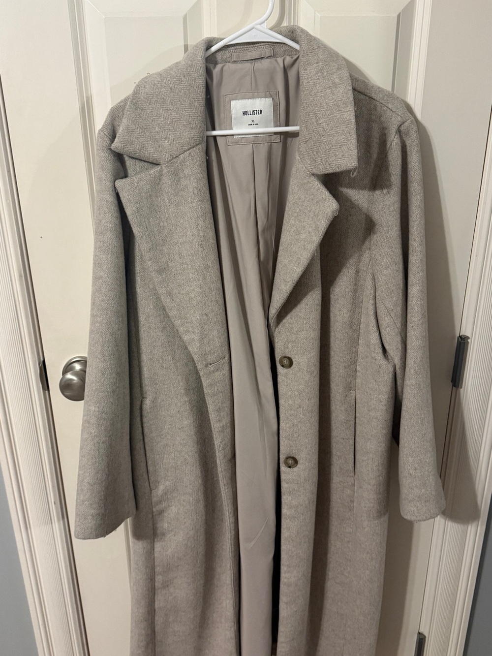 Hollister Women's Light Taupe Long Trench Coat